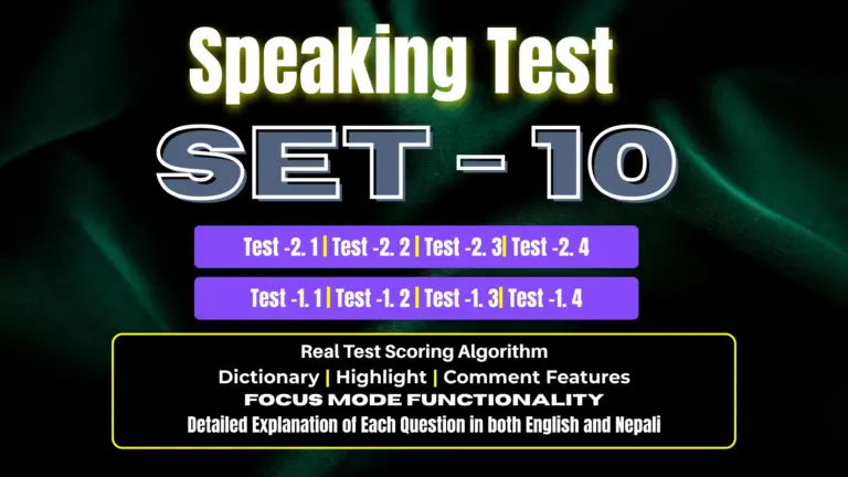 Speaking SET – 10