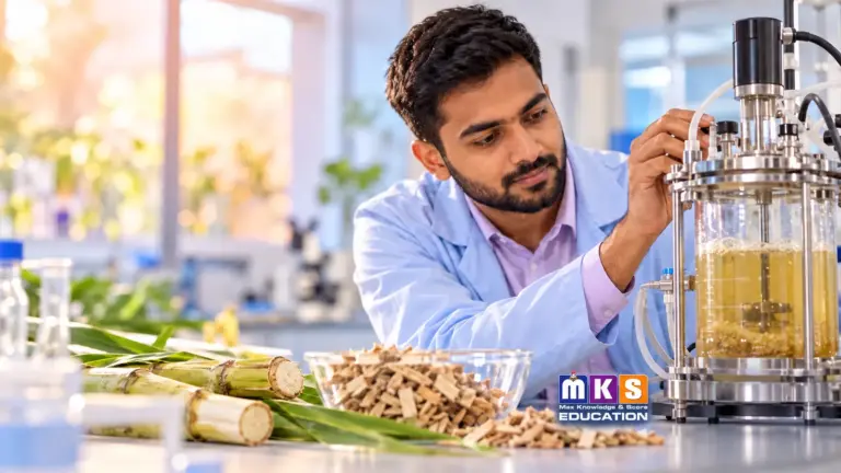 The success of cellulose — biofuel research with the complete MKS Education logo inside the course crop