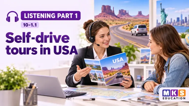 Self-drive tours in USA — IELTS listening, test 10-1.1.
