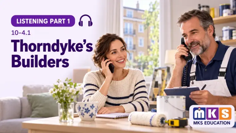 Thorndyke's Builders — IELTS listening, test 10-4.1.