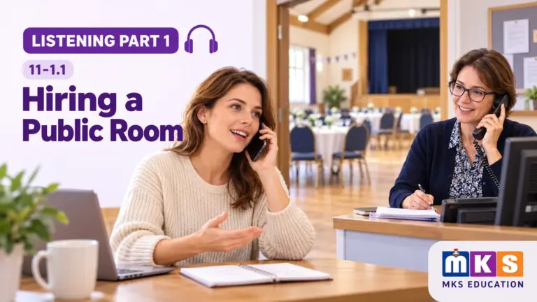 Hiring a Public Room — IELTS listening, test 11-1.1.