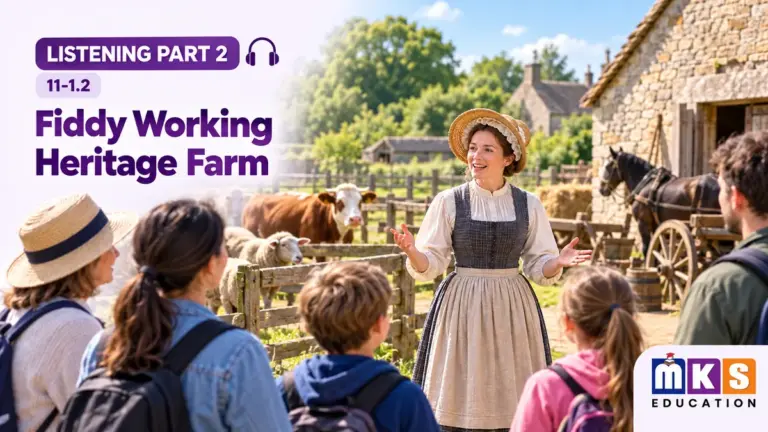 Fiddy Working Heritage Farm — IELTS listening, test 11-1.2.
