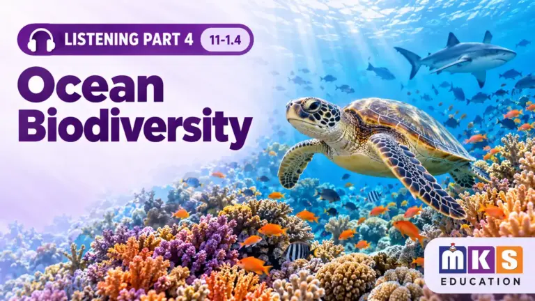 Ocean Biodiversity — IELTS listening, test 11-1.4.