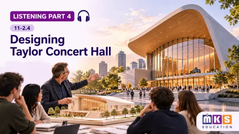 Designing Taylor Concert Hall — IELTS listening, test 11-2.4.