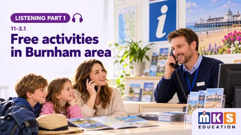 Free activities in Burnham area — IELTS listening, test 11-3.1.