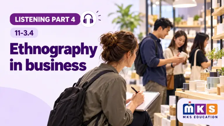 Ethnography in business — IELTS listening, test 11-3.4.