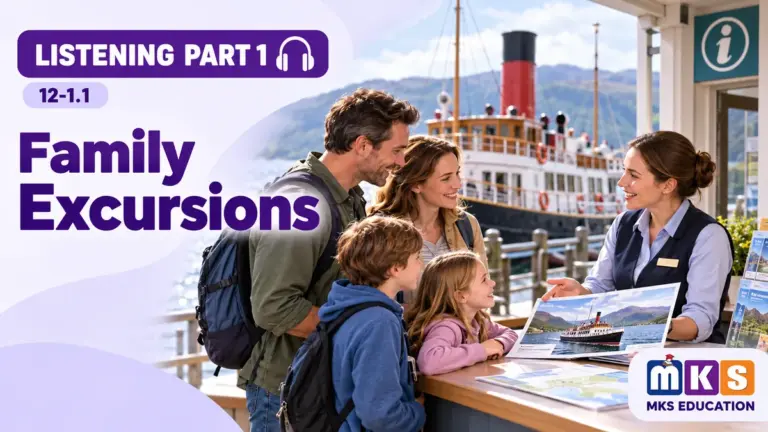 Family Excursions — IELTS listening, test 12-1.1.