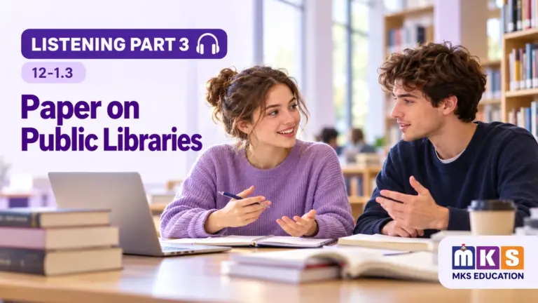 Paper on Public Libraries — IELTS listening, test 12-1.3.