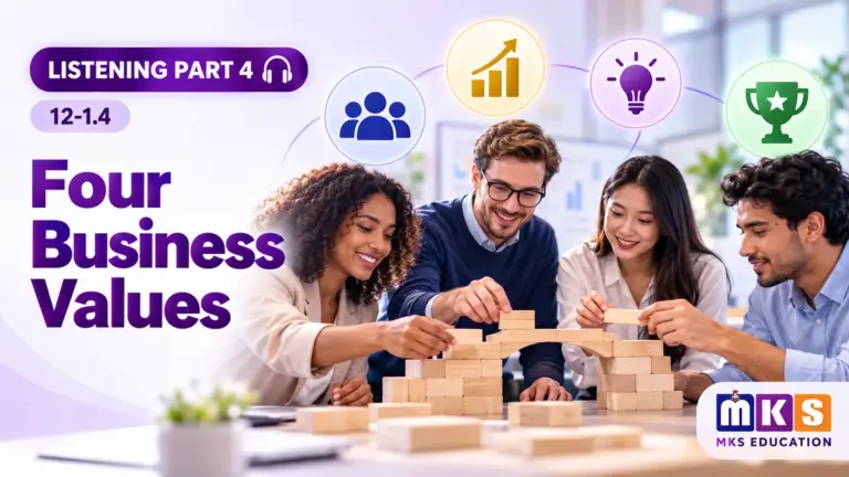 Four Business Values — IELTS listening, test 12-1.4.