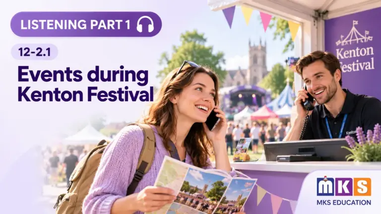 Events during Kenton Festival — IELTS listening, test 12-2.1.