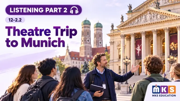 Theatre Trip to Munich — IELTS listening, test 12-2.2.