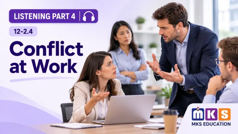 Conflict at Work — IELTS listening, test 12-2.4.