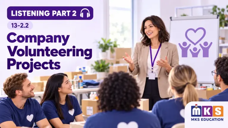 Company Volunteering Projects — IELTS listening, test 13-2.2.