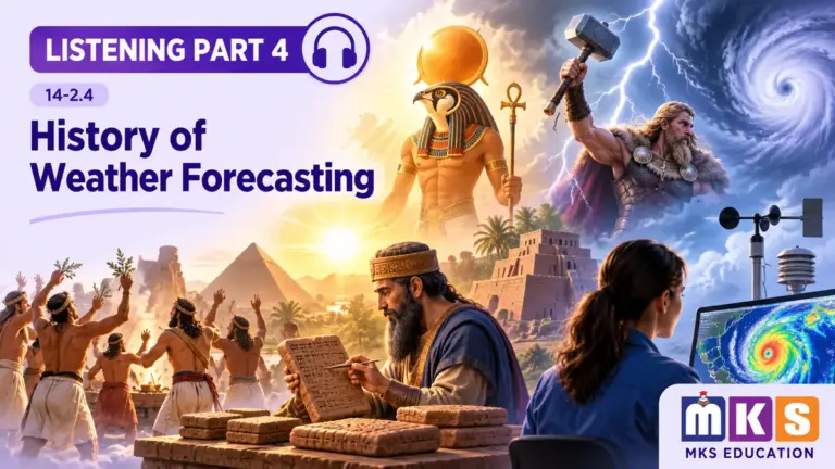 History of Weather Forecasting — IELTS listening, test 14-2.4.