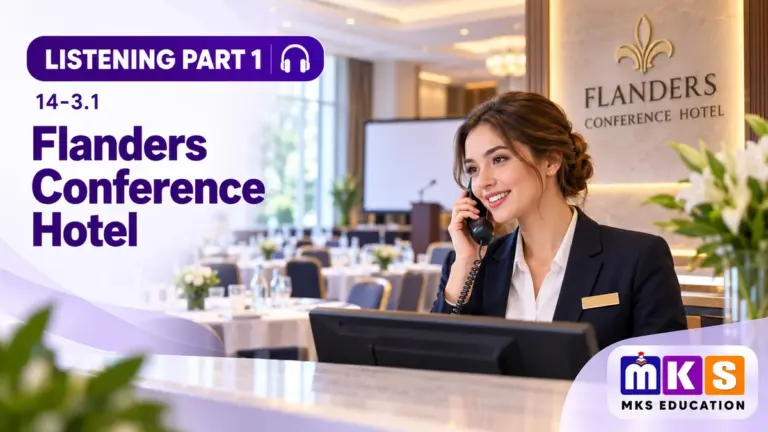 Flanders Conference Hotel — IELTS listening, test 14-3.1.