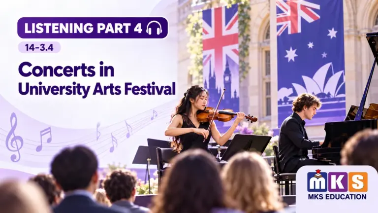 Concerts in University Arts Festival — IELTS listening, test 14-3.4.