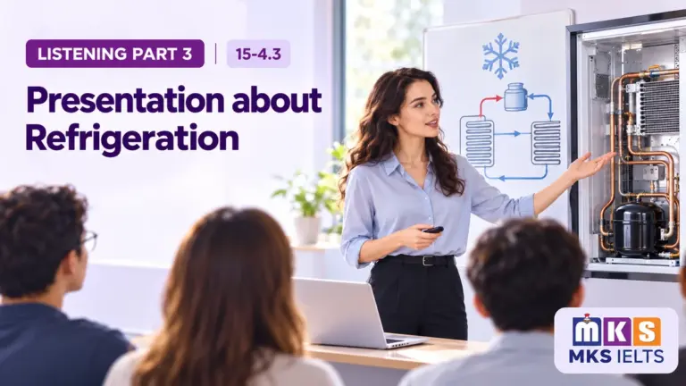 Presentation about Refrigeration — IELTS listening, test 15-4.3.