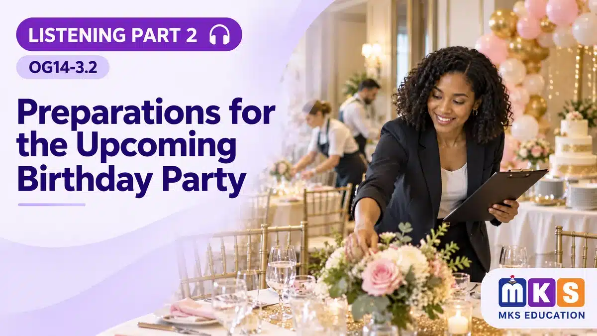 Listening OG14-3.2 — Preparations for the Upcoming Birthday Party