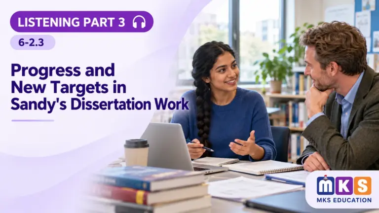 Listening 6-2.3 — Progress and New Targets in Sandy's Dissertation Work — MKS Education cover