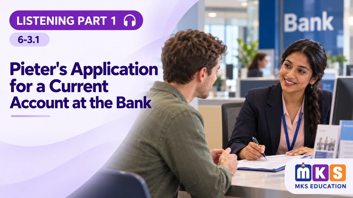 Listening 6-3.1 — Pieter’s Application for a Current Account at the Bank