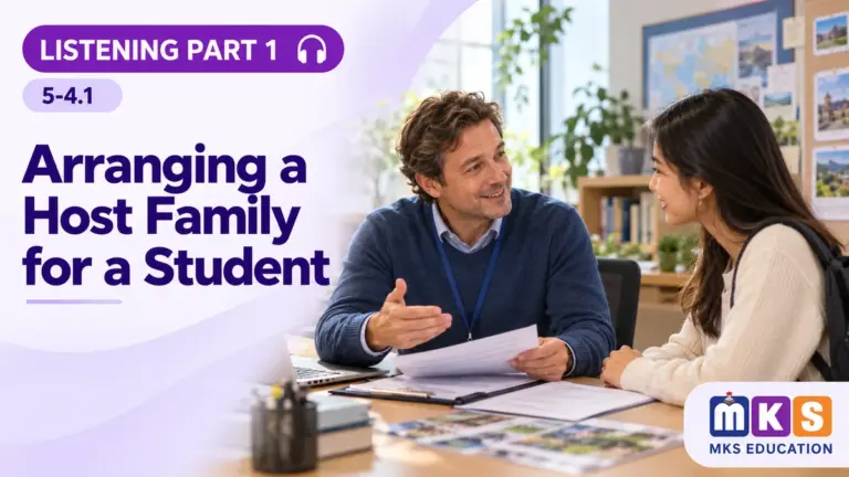 Listening 5-4.1 — Arranging a Host Family for a Student — MKS Education cover