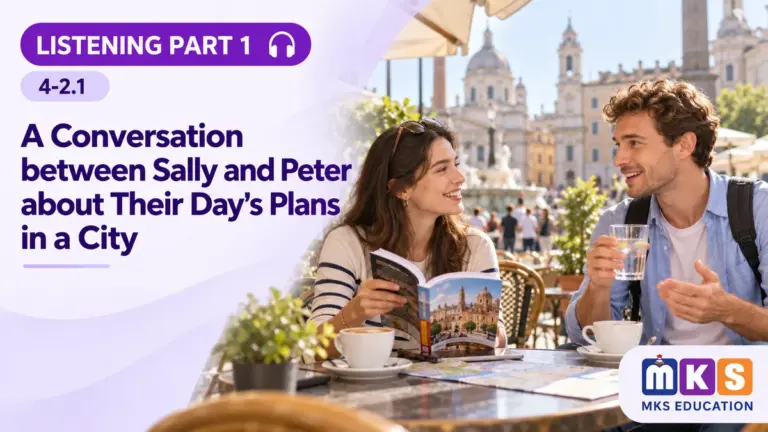 Listening 4-2.1 — A Conversation between Sally and Peter about Their Day's Plans in a City — MKS Education cover