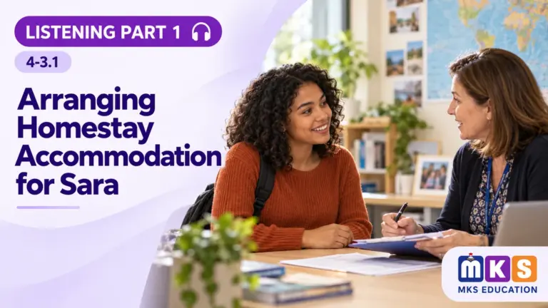 Listening 4-3.1 — Arranging Homestay Accommodation for Sara — MKS Education cover