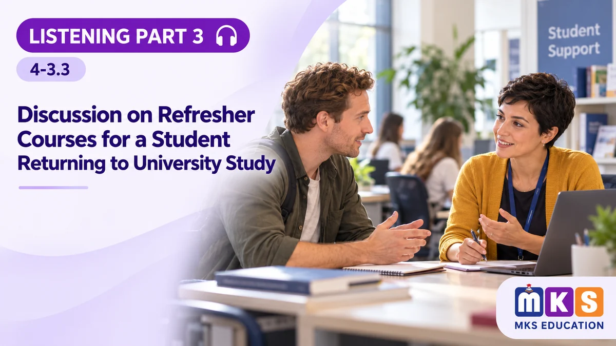 Listening 4-3.3 — Discussion on Refresher Courses for a Student Returning to University Study