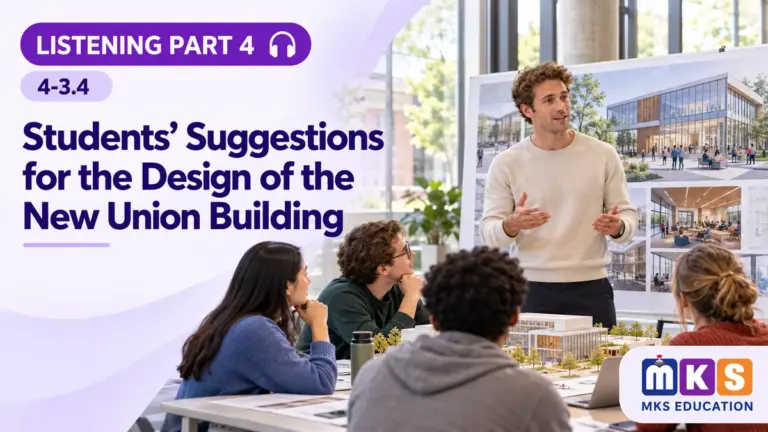 Listening 4-3.4 — Students' Suggestions for the Design of the New Union Building — MKS Education cover