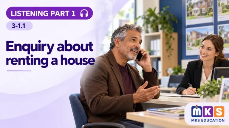 Listening 3-1.1 — Enquiry about renting a house — MKS Education cover