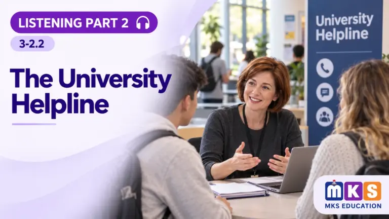 Listening 3-2.2 — The University Helpline — MKS Education cover
