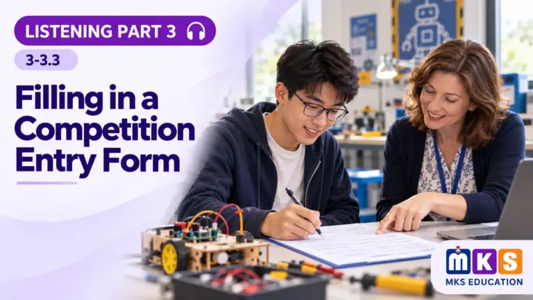 Listening 3-3.3 — Filling in a Competition Entry Form — MKS Education cover