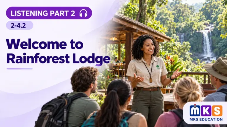 Listening 2-4.2 — Welcome to Rainforest Lodge — MKS Education cover