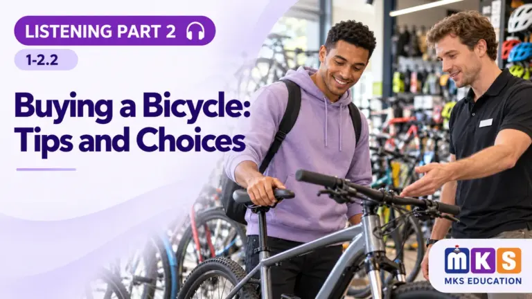 Listening 1-2.2 — Buying a Bicycle: Tips and Choices — MKS Education cover