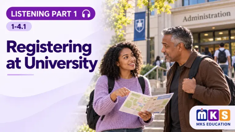 Listening 1-4.1 — Registering at University — MKS Education cover