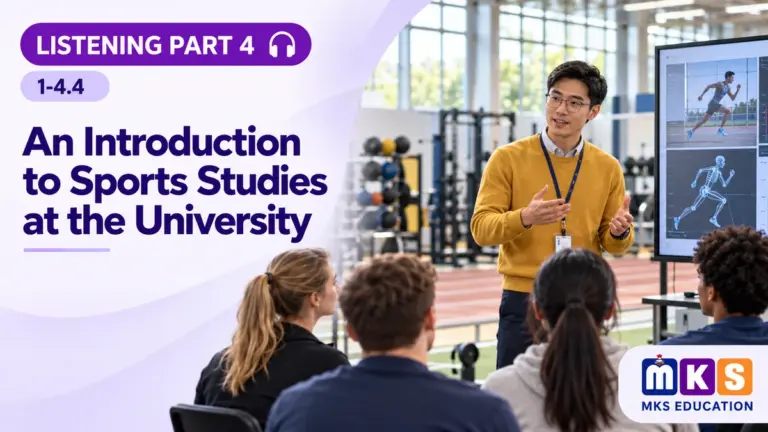 Listening 1-4.4 — An Introduction to Sports Studies at the University — MKS Education cover