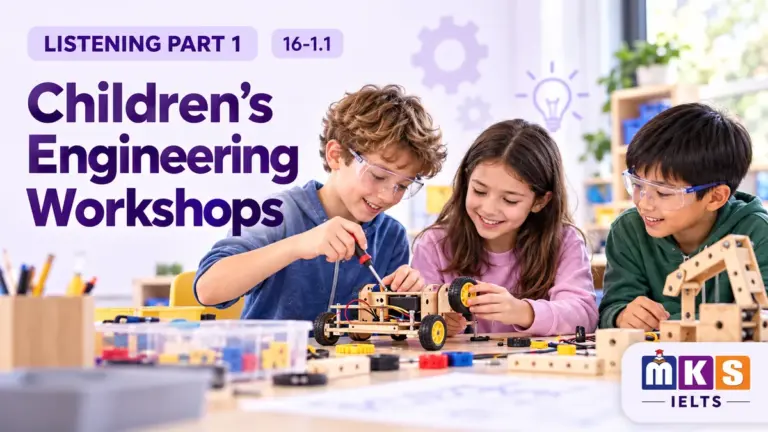 Children's Engineering Workshops — IELTS listening, test 16-1.1.