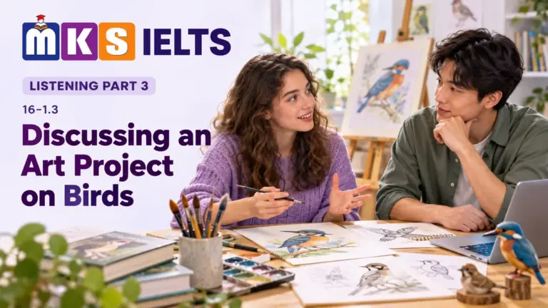 Discussing an Art Project on Birds — IELTS listening, test 16-1.3.