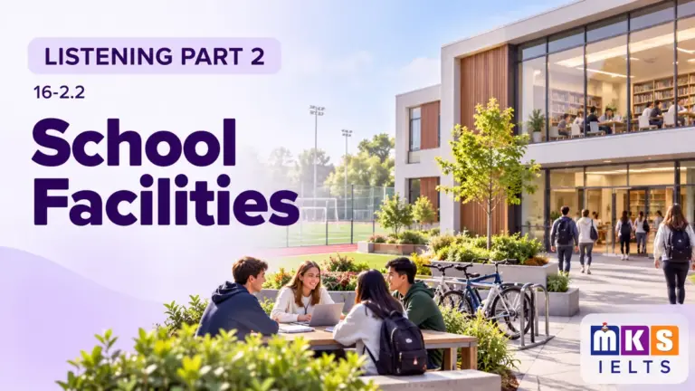 School Facilities — IELTS listening, test 16-2.2.