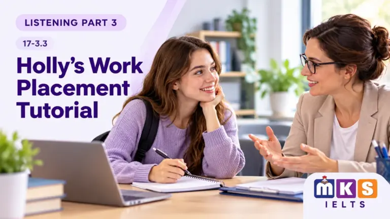 Holly's Work Placement Tutorial — IELTS listening, test 17-3.3.