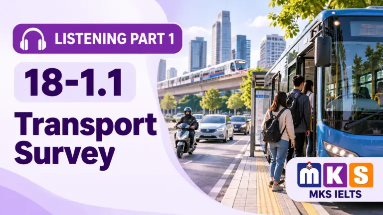 Transport Survey — IELTS listening, test 18-1.1.