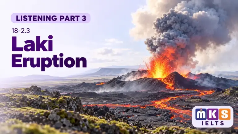 Laki Eruption — IELTS listening, test 18-2.3.