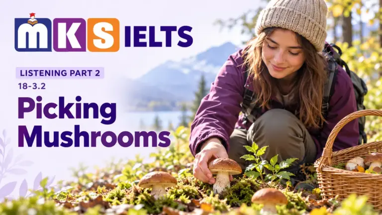 Picking Mushrooms — IELTS listening, test 18-3.2.