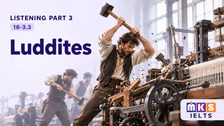 Luddites — IELTS listening, test 18-3.3.
