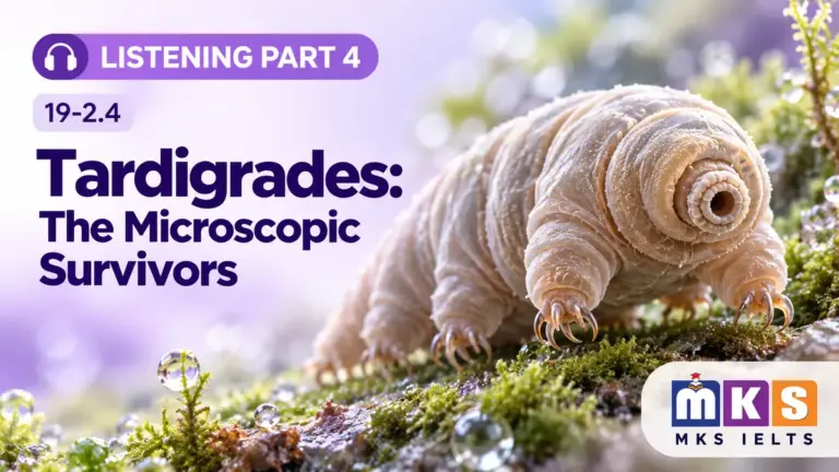 Listening Part 4 — Tardigrades: The Microscopic Survivors, MKS IELTS practice cover