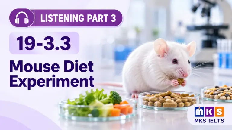 Mouse Diet Experiment — IELTS listening, test 19-3.3.