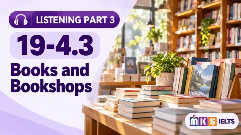 Books and Bookshops — IELTS listening, test 19-4.3.
