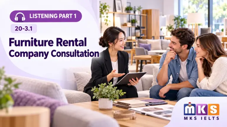 Furniture Rental Company Consultation — IELTS listening, test 20-3.1.