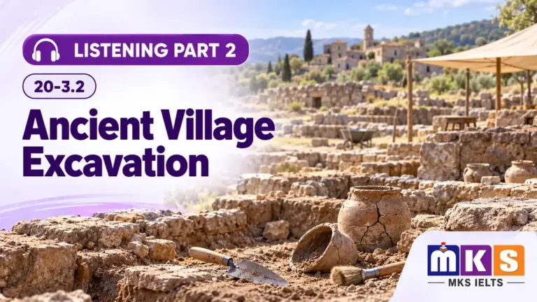 Ancient Village Excavation — IELTS listening, test 20-3.2.