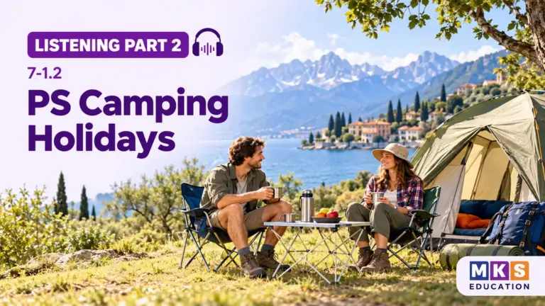PS Camping Holidays — IELTS listening, test 7-1.2.